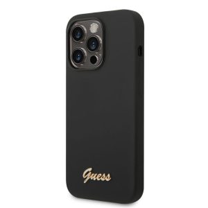 Apple iPhone 14 Pro Max GUESS GUHCP14XSLSMK Liquid Silicone Hátlap - Fekete tok
