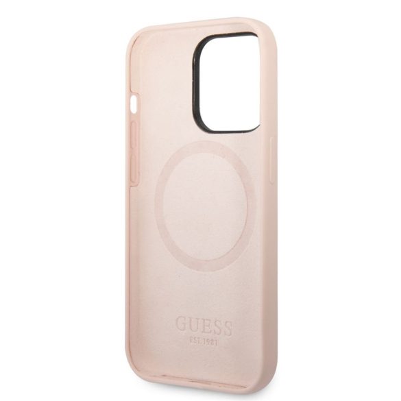 Apple iPhone 14 Pro GUESS GUHMP14LSBPLP MagSafe Hátlap - Rózsaszín