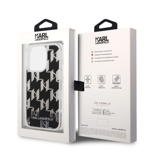 Apple iPhone 14 Pro Max KARL LAGERFELD KLHCP14XLMNMK Liquid TPU Hátlap - Fekete
