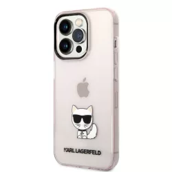   Apple iPhone 14 Pro Max KARL LAGERFELD KLHCP14XCTTRI TPU Hátlap - Rózsaszín