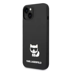   Apple iPhone 14 Plus KARL LAGERFELD KLHCP14MSLCTBK Liquid Silicon Hátlap - Fekete