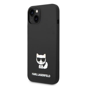 Apple iPhone 14 Plus KARL LAGERFELD KLHCP14MSLCTBK Liquid Silicon Hátlap - Fekete