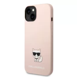   Apple iPhone 14 KARL LAGERFELD KLHCP14SSLCTPI Liquid Silicon Hátlap - Rózsaszín