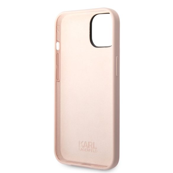 Apple iPhone 14 Plus KARL LAGERFELD KLHCP14MSLCTPI Liquid Silicon Hátlap - Rózsaszín