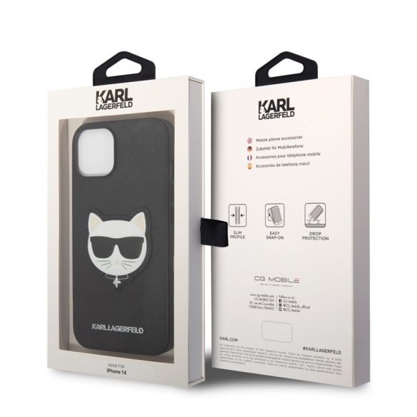 Apple iPhone 14 KARL LAGERFELD KLHCP14SSAPCHK Hátlap - Fekete