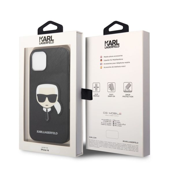 Apple iPhone 14 KARL LAGERFELD KLHCP14SSAPKHK Hátlap - Fekete