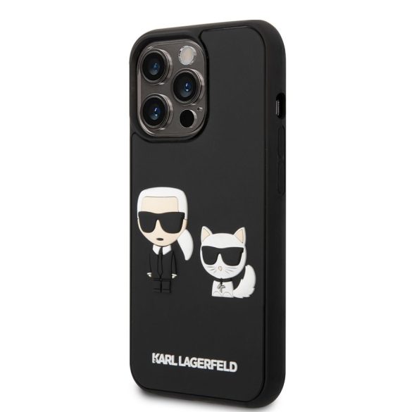 Apple iPhone 14 Pro KARL LAGERFELD KLHCP14L3DRKCK 3D Hátlap - Fekete