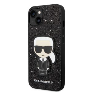 Apple iPhone 14 Plus KARL LAGERFELD KLHCP14MGFKPK Glitter Hátlap - Fekete