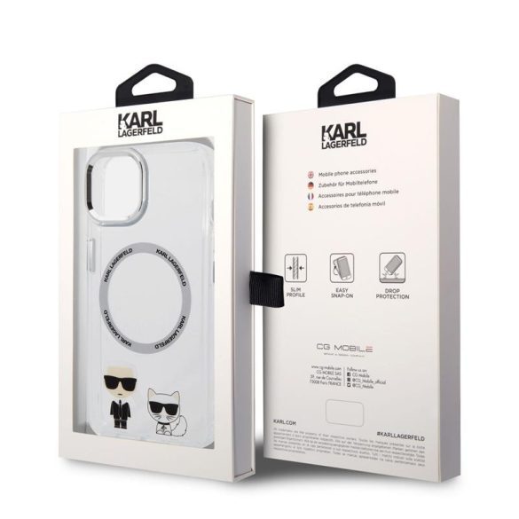 Apple iPhone 14 KARL LAGERFELD KLHMP14SHKCT Magsafe TPU Hátlap - Átlátszó