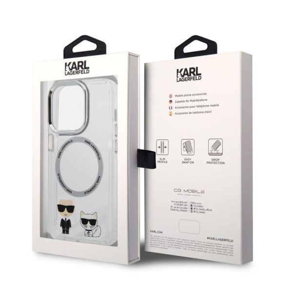 Apple iPhone 14 Pro KARL LAGERFELD KLHMP14LHKCT Magsafe TPU Hátlap - Átlátszó