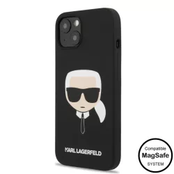   Apple iPhone 14 KARL LAGERFELD  KLHMP14SSLKHBK Liquid Silicon MagSafe Hátlap - Fekete
