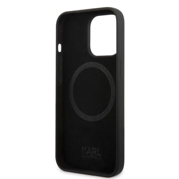 Apple iPhone 14 Pro Max KARL LAGERFELD  KLHMP14XSLKHBK Liquid Silicon MagSafe Hátlap - Fekete