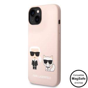 Apple iPhone 14 KARL LAGERFELD  KLHMP14SSSKCI Liquid Silicon MagSafe Hátlap - Rózsaszín