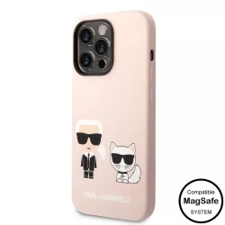   Apple iPhone 14 Pro Max KARL LAGERFELD  KLHMP14XSSKCI Liquid Silicon MagSafe Hátlap - Rózsaszín