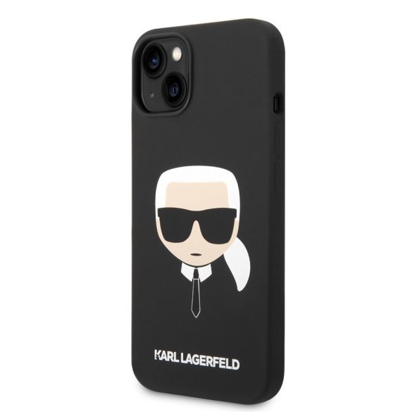 Apple iPhone 14 KARL LAGERFELD KLHCP14SSLKHBK Liquid Silicon Hátlap - Fekete