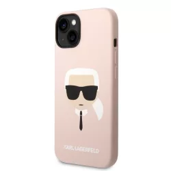   Apple iPhone 14 Plus KARL LAGERFELD KLHCP14MSLKHLP Liquid Silicon Hátlap - Rózsaszín