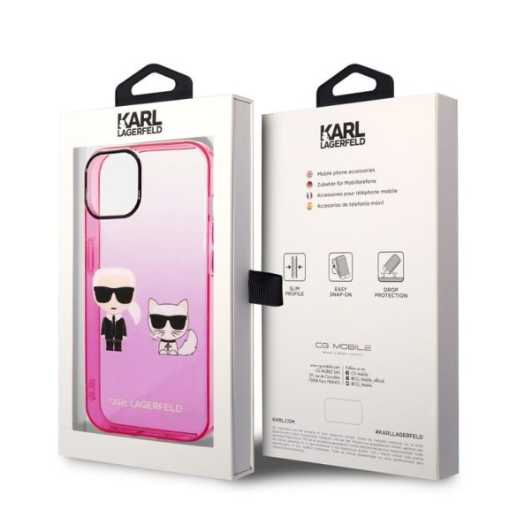 Apple iPhone 14 KARL LAGERFELD KLHCP14STGKCP TPU Hátlap - Rózsaszín