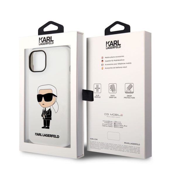 Apple iPhone 14 KARL LAGERFELD KLHCP14SSNIKBCH Liquid Hátlap - Fehér