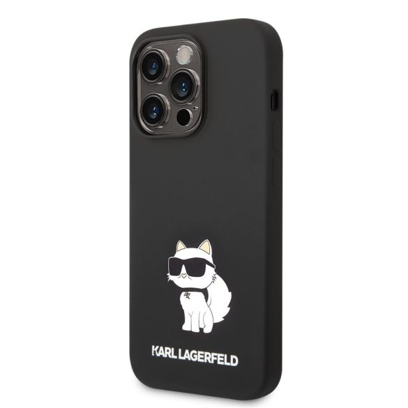 Apple iPhone 14 Pro KARL LAGERFELD KLHCP14LSNCHBCK Liquid Hátlap - Fekete