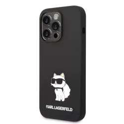   Apple iPhone 14 Pro Max KARL LAGERFELD KLHCP14XSNCHBCK Liquid Hátlap - Fekete
