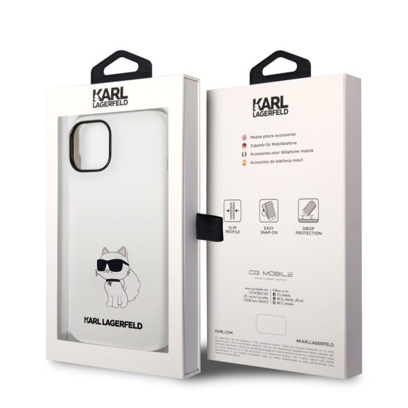 Apple iPhone 14 KARL LAGERFELD KLHCP14SSNCHBCH Liquid Hátlap - Fehér