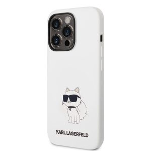 Apple iPhone 14 Pro KARL LAGERFELD KLHCP14LSNCHBCH Liquid Hátlap - Fehér