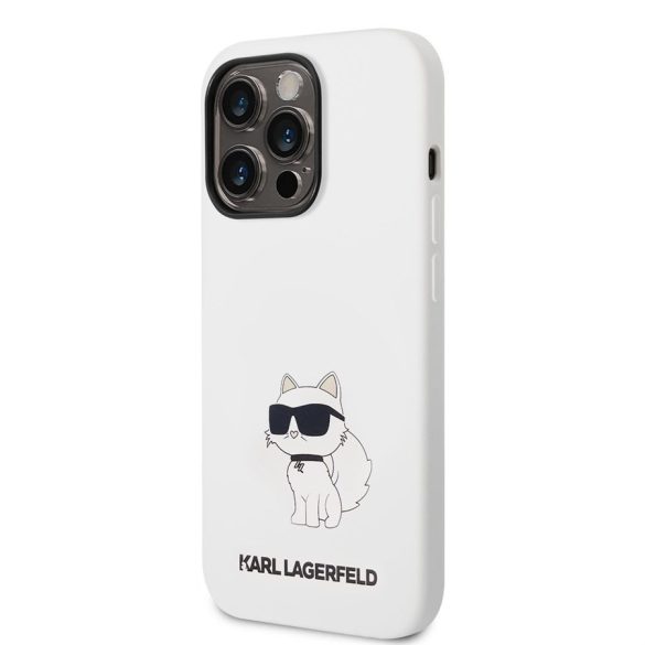 Apple iPhone 14 Pro Max KARL LAGERFELD KLHCP14XSNCHBCH Liquid Hátlap - Fehér