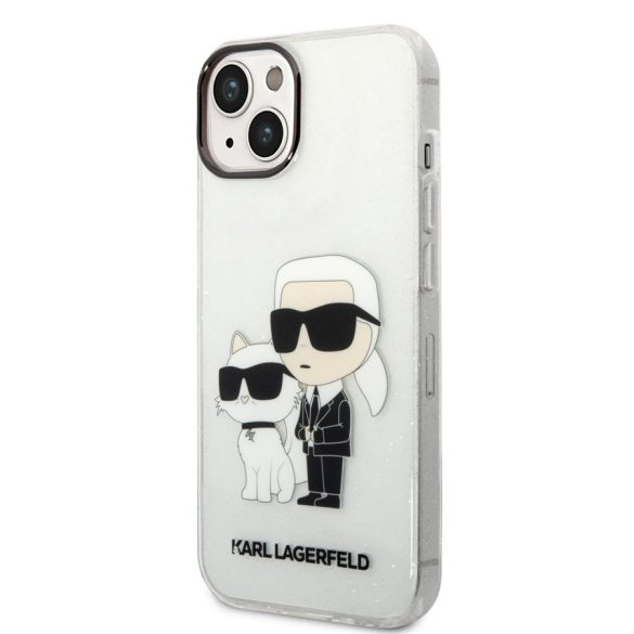 Apple iPhone 14 Plus KARL LAGERFELD KLHCP14MHNKCTGT Glitter Hátlap - Átlátszó