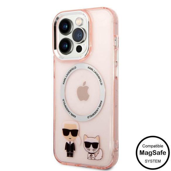 Apple iPhone 14 Pro Max KARL LAGERFELD KLHMP14XHKCP Magsafe TPU Hátlap - Rózsaszín