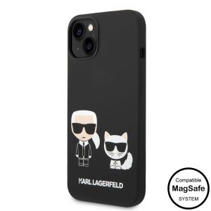 Apple iPhone 14 KARL LAGERFELD  KLHMP14SSSKCK Liquid Silicon MagSafe Hátlap - Fekete