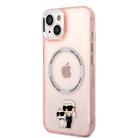 Apple iPhone 14 KARL LAGERFELD KLHMP14SHNKCIP MagSafe TPU Hátlap - Rózsaszín