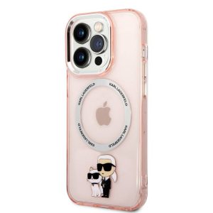 Apple iPhone 14 Pro KARL LAGERFELD KLHMP14LHNKCIP MagSafe TPU Hátlap - Rózsaszín