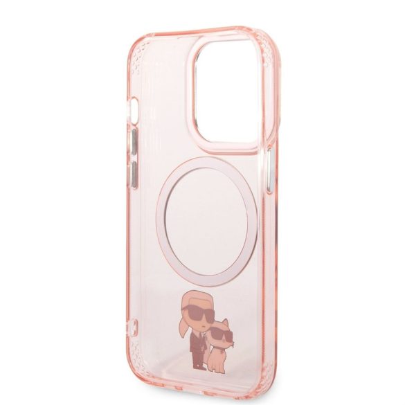 Apple iPhone 14 Pro KARL LAGERFELD KLHMP14LHNKCIP MagSafe TPU Hátlap - Rózsaszín