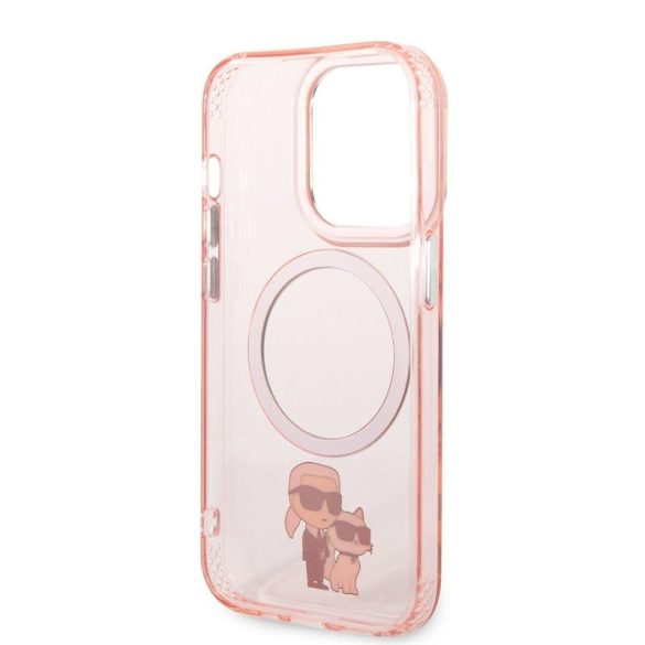 Apple iPhone 14 Pro Max KARL LAGERFELD KLHMP14XHNKCIP MagSafe TPU Hátlap - Rózsaszín