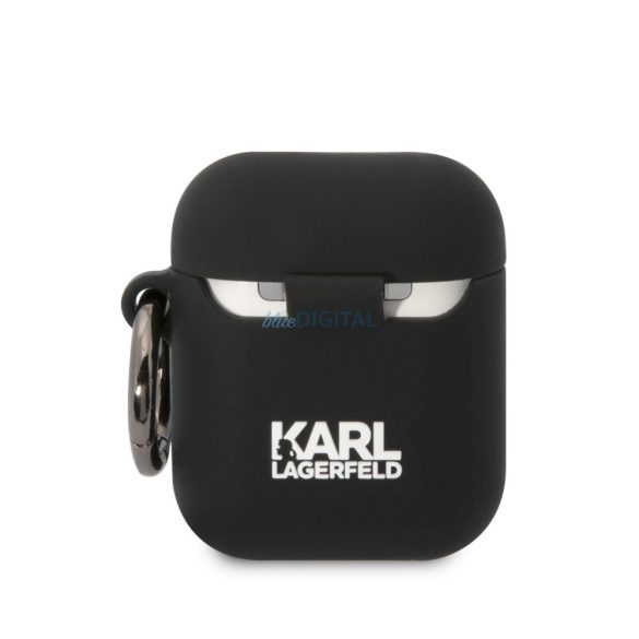 Apple Airpods 1/2 KARL LAGERFELD KLA2RUNIKK Liquid Silicon Tartó - Fekete