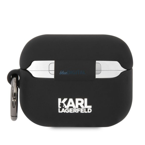 Apple Airpods Pro KARL LAGERFELD KLAPRUNIKK Liquid Silicon Tartó - Fekete