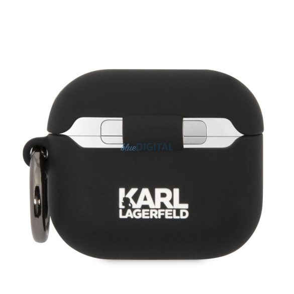 Apple Airpods 3 KARL LAGERFELD KLA3RUNIKK Liquid Silicon Tartó - Fekete