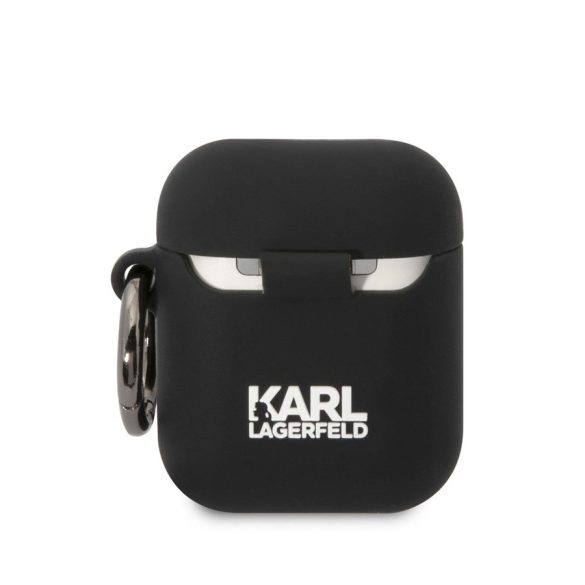 Apple Airpods 1/2 KARL LAGERFELD KLA2RUNCHK Liquid Silicon Tartó - Fekete