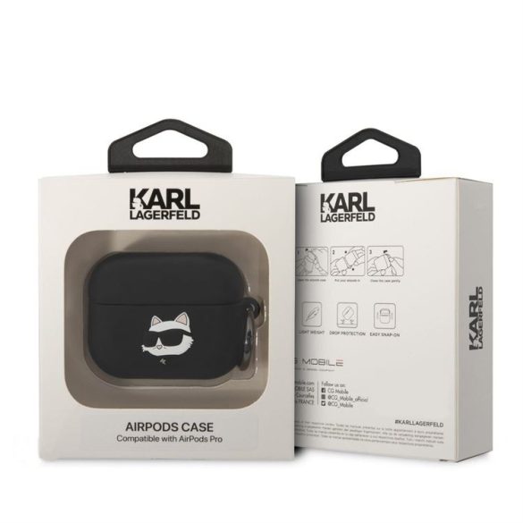 Apple Airpods 3 KARL LAGERFELD KLA3RUNCHK Liquid Silicon Tartó - Fekete