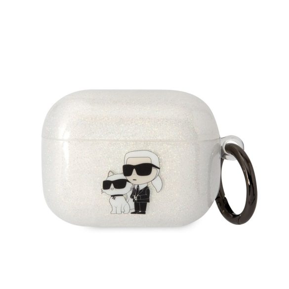 Apple Airpods Pro KARL LAGERFELD KLAPHNKCTGT Glitter TPU Tartó - Átlátszó