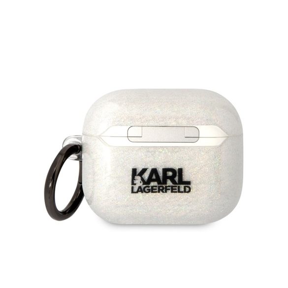 Apple Airpods 3 KARL LAGERFELD KLA3HNKCTGT Glitter TPU Tartó - Átlátszó