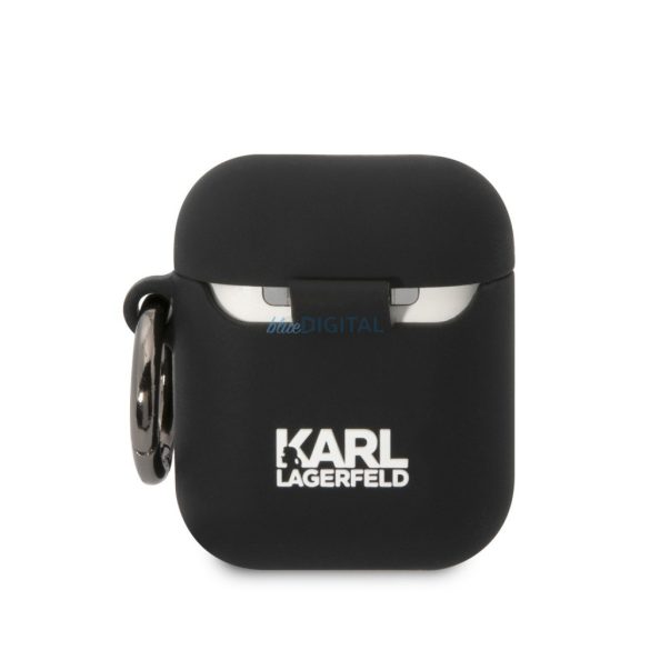 Apple Airpods 1/2 KARL LAGERFELD KLACA2SILKCK Liquid Silicon Tartó - Fekete