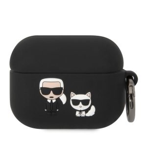 Apple Airpods Pro KARL LAGERFELD KLACAPSILKCK Liquid Silicon Tartó - Fekete