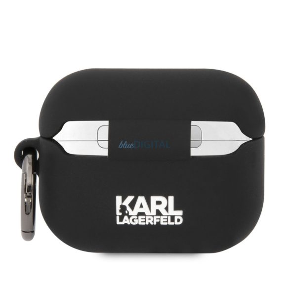 Apple Airpods Pro KARL LAGERFELD KLACAPSILKCK Liquid Silicon Tartó - Fekete