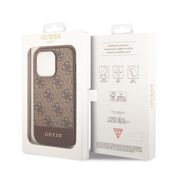 Apple iPhone 14 Pro Max GUESS GUHCP14XG4GLBR Hátlap - Barna