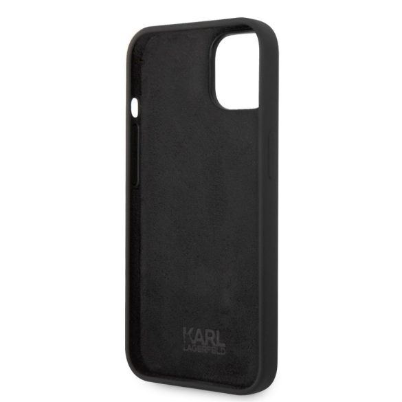 Apple iPhone 14 KARL LAGERFELD KLHCP14SSSKCK Liquid Silicon Hátlap - Fekete