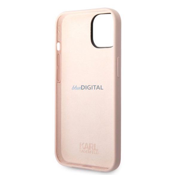 Apple iPhone 14 Plus KARL LAGERFELD KLHCP14MSSKCI Liquid Silicon Hátlap - Rózsaszín
