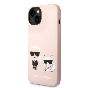 Apple iPhone 14 Pro KARL LAGERFELD KLHCP14LSSKCI Liquid Silicon Hátlap - Rózsaszín