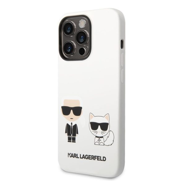 Apple iPhone 14 KARL LAGERFELD KLHCP14SSSKCW Liquid Silicon Hátlap - Fehér