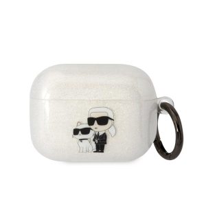 Apple Airpods Pro 2 KARL LAGERFELD KLAP2HNKCTGT Glitter TPU Tartó - Átlátszó